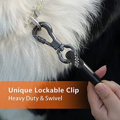 Long Dog Leash for Dog Training 10FT/15FT/20FT/30FT/40FT/50FT/100FT Reflective Leash with 2 Hooks, Heavy Duty Dog Lead for Large Medium Small Dogs Outside Walking Camping Yard, Black 50FT - Image 2