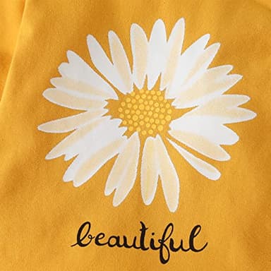 Fullfamous Newborn Baby Girl Clothes Gifts Outfits,Fall Winter Long Sleeve Romper and Pant Set Yellow Sunflower 0-3 months - Image 6