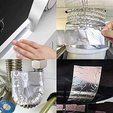 Aluminum Foil Tape, 2 inch x 65 Feet (3.9 mil), Insulation Adhesive Metal High Temperature Heavy Duty HVAC Tape, Silver for Ductwork, Dryer Vent, HVAC - Image 7