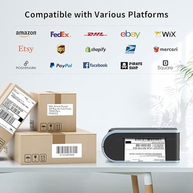 JADENS Bluetooth Thermal Label Printer, Wireless Label Printer with Built-in Paper Bin, Compatible with iOS, Android, Windows, Mac, Chromebook, Widely Used for Etsy, Ebay, Shopify, USPS - Image 3