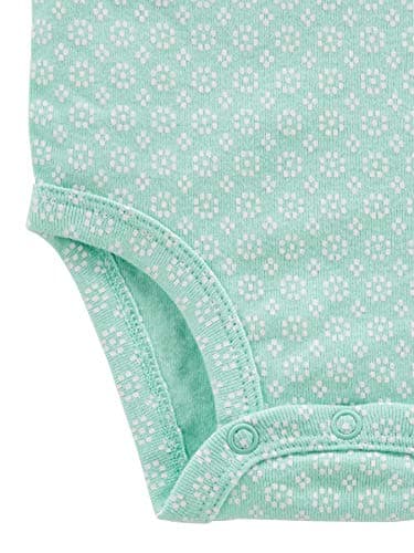 Simple Joys by Carter's Baby Girls' 5-Pack Long-Sleeve Bodysuit, Mint Green/Navy Dots/Pink/Butterflies/Floral, 12 Months - Image 3