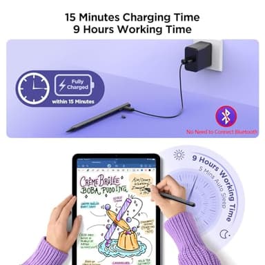 Stylus Pen for iPad 2018-2025, 15Mins Fast Charge for Apple Pencil, Palm Rejection, Compatible with iPad 10/9/8/7/6, iPad Pro 12.9"/11"/13" M4, iPad mini 6/5, iPad Air 5/4/3/11"-13" M2 - Image 3