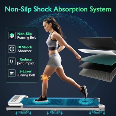 YAGUD Walking Pad, Under Desk Treadmill for Home Office, 2 in 1 Portable Walking Treadmill with Remote Control, Walking Jogging Machine in LED Display - Image 2