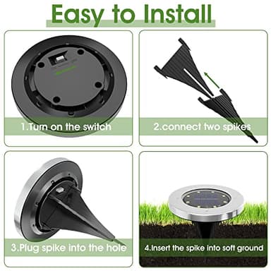 INCX Solar Lights for Outside,12 Pack Solar Lights Outdoor Waterproof, Solar Garden Lights Landscape Lighting for Patio Pathway Lawn Yard Deck Driveway Walkway, Cold White - Image 5