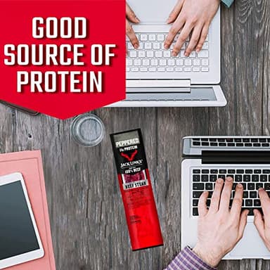 Jack Link's Beef Steak, Peppered – Protein Snacks, Meat Snack with 11g of Protein, Made with 100% Beef, Individually Wrapped Bulk Snack Pack for Break Rooms – 1 Oz. (72 Count) - Image 2