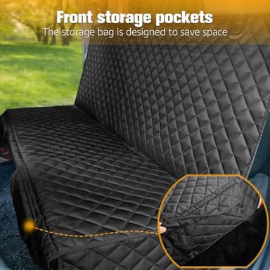 PETICON Dog Car Seat Covers for Ford f150/Ram1500/Nissan Frontier/Toyota Tacoma/GMC Canyon/Silverado, Waterproof Pet Back Seat Cover for Trucks, Scratchproof Nonslip Durable Rear Seat Cover for Dogs - Image 7