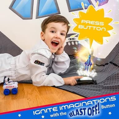 W&O Space Explorer Aerodome with LED Lights & Blast-Off Button – Inflates in Seconds to Create an Immersive Space Adventure for Kids Ages 3-12 – Inflatable Rocket Ship Tent (Fan Not Included) - Image 6