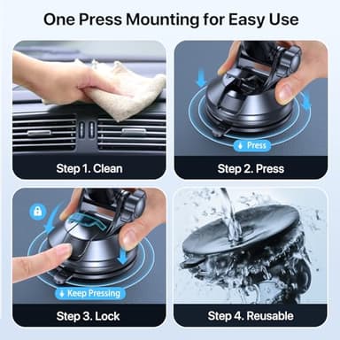 LOTUNY Phone Holders for Your Car, Upgraded Rotatable Base Phone Holder for Car Dashboard Windshield, Universal Cell Phone Holder Automobile Cradle for iPhone Samsung Google and All Smartphones - Image 7