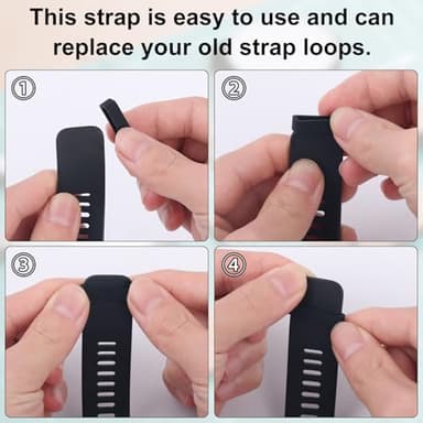 Gosknor 6pcs Watch Band Keepers, 14/16/18mm Silicone Watch Strap Retainer Holder Loop Replacement Parts Watchband Fastener for Smart Sport Watchers Clasp Ring Accessories (Black) - Image 4