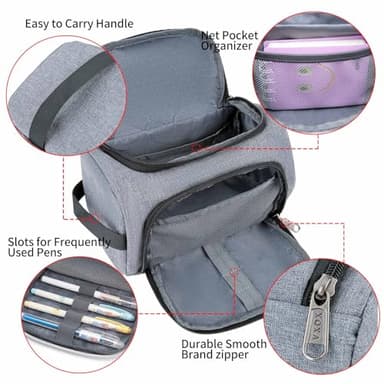 XQXA Large Capacity Pencil Case Organizer, Multifunctional Extra Big Pencil Pouch with Compartmens, Travel Simple Stationery Pen Bag, Fabric Pencil Bag for Men Women Girl Boy (Grey) - Image 5