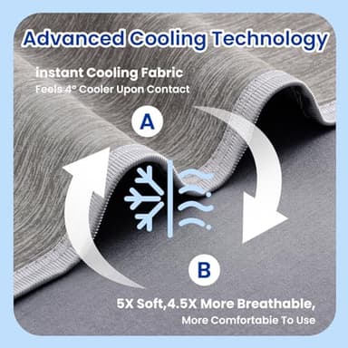 Topcee Cooling Blanket (90"x90"Queen Size) for Sweats Absorbs Heat to Keep Adults Cool on Warm Nights, Q-Max 0.5 for Hot Sleepers, Ultra-Cool Lightweight Blanket for Bed - Image 5