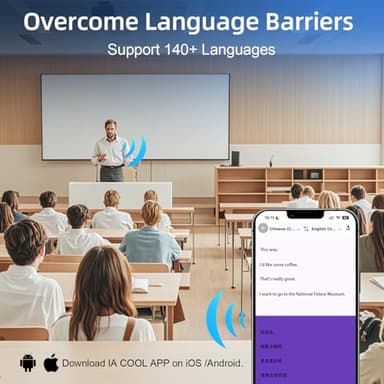 Translation Earbuds Real Time, Ai Translator Earbuds Bluetooth Wireless - Supports 144+ Languages, Over-Ear AI Headphones for iOS and Android, Ideal for Travel and Business (Black) - Image 8