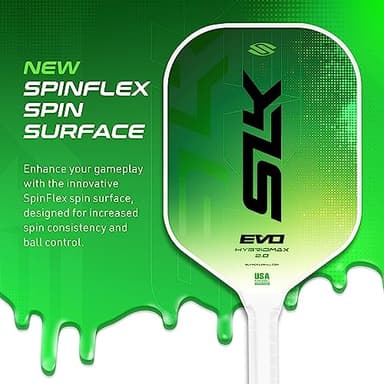 Selkirk Sport SLK Evo Hybrid XL Pickleball Paddle by Selkirk Sport | C7-Flex Hybrid Fiberglass Pickleball Paddle Face with Spinflex Surface and Rev-Hybrid Polymer Core | Hybrid Green XL - Image 5