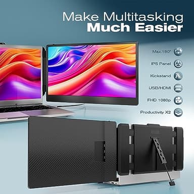 Teamgee S1 Dual Laptop Screen Extender — 14” FHD IPS Portable Monitor for 13–17” Laptops, USB-C/HDMI Plug & Play, Compatible with Windows, macOS & Android, Perfect for Hybrid Work & Travel - Image 2