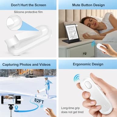 ODPOP Page Turner for Kindle Paperwhite, Remote Control Page Turner with Charging Case for Kindle iPad iPhone, Wireless Clicker for Reading in Bed (White) - Image 6