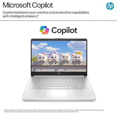 HP 2025 14 inch Everyday Laptop Computer for Student & Business - AI-Powered 1-Y Office 365 • Intel Quad-Core CPU • Ultra-Light • 16G RAM • 384G Storage (128G UFS+256G SD Card) • Win 11 Pro • Silver - Image 5