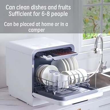 Dishwasher Countertop dishwasher Portable small automatic cleaning 4 cleaning modes and drying and disinfection mode Automatic water absorption and connection to the faucet - Image 5