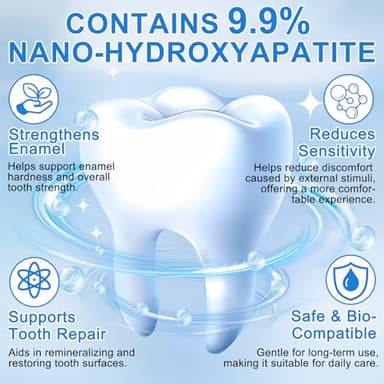 9.9% Hydroxyapatite Toothpaste for Enamel Protection and Tooth Strengthening, (2PCS) Nano Hydroxyapatite Toothpaste, Gentle Mint, Fresh Breath, Daily Use for Oral Health - Image 3
