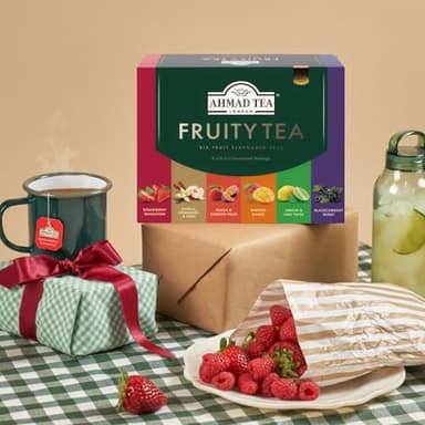 Ahmad Tea Black & Green Tea, Fruitytea Assorted Sampler Variety Gift Box, 60 Foil Teabags - Caffeinated & Sugar-Free - Image 6