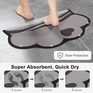 Stiio - Cat Food Mat, Rubber Backed Pet Feeding Mat for Floor Non-Slip Waterproof Dog Water Bowl Tray, Easy to Clean Pet Placemat, Grey 17x28 inches - Image 3