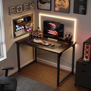 Cubiker Computer Desk, 32 inch Small Home Office Desk for Small Spaces, Modern Simple Style for Home, Office, Classic Black - Image 6