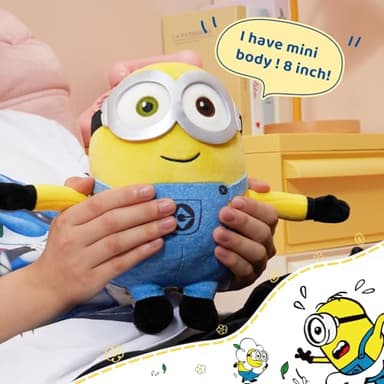 MINISO 8" Minions Stuffed Animals Plush Toys (Bob), Cute Sleeping Bedding Stuffed Animals Kawaii Plushies Pillow for Kids Toddler Toys Boys Girls - Image 5