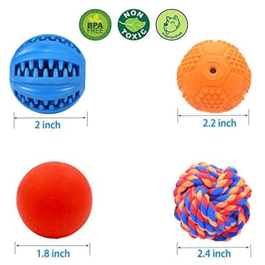 Volacopets Puppy Balls - Pack with Different Functions & Teething Toys for Small Dogs, Squeaky Dog Balls, Rubber Chew Toys for Enrichment - Image 6