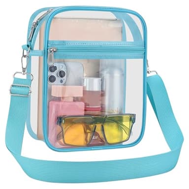 USPECLARE Clear Purse Stadium Transparent Messenger Bag Stadium Approved for Men and Women Clear CrossBody Bag - Image 1