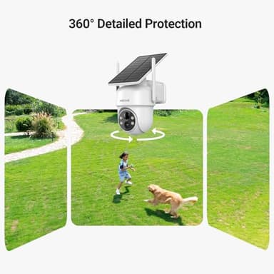 ANSQUE Security Cameras Wireless Outdoor Home System, 4 Camera Kit, No Subscription Fees, Solar Powered, Local Storage, 365-Day Battery Life, 360°PTZ Surveillance, Auto Tracking, 2K Color Night Vision - Image 5