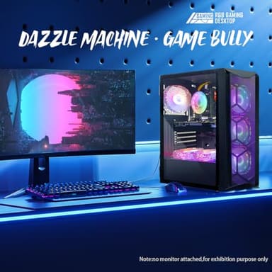 STGAubron Gaming PC Computer Desktop, Intel Core i7 8th up to 4.1GHz, GeForce RTX 3050 6G GDDR6, 16G DDR4, 1T SSD, WiFi 6, BT 5.2, RGB Fan x6, Windows 11 Home - Image 4