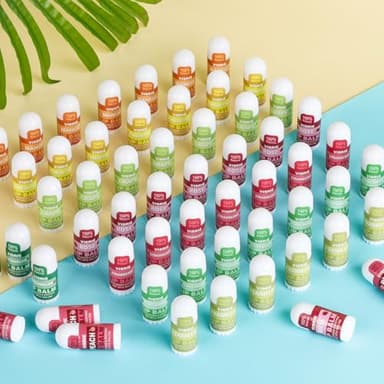 VISRIE Mini Lip Balm 20 Pack, Natural Lip Balms Bulk with Vitamin E and Coconut Oil, Moisturizing Lip Balm for Dry Cracked lips - 10 Flavors - Image 6