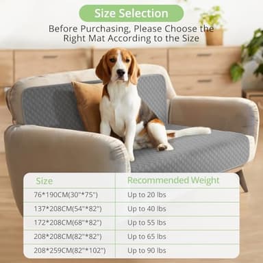 TAIKURA Single-Sided Waterproof Dog Bed Cover, Antislip Pet Blanket Sofa Couch Furniture Protector Washable for Puppy Large Dog Cat (54"*82") - Image 6