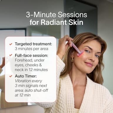 Solawave 4-in-1 Red Light Therapy Wand for Face & Neck | Beauty Device with Galvanic Current, Massager & Warmth | Anti-Aging, Wrinkle Reduction, Skin Tightening, Depuffing & Rejuvenation (Ombre) - Image 6