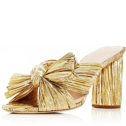 MUCCCUTE Women's Bow Knot Heeled Sandals Ankle Buckle Strap Chunky Heeled Open-toe Comfortable Wedding Party Fashion Heeled - Image 1