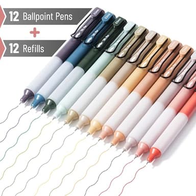 Mr. Pen- Retractable Gel Pens with Case, 12 Pack, Colorful Ink, 12 Refills, Gel Pens Fine Point 0.5mm, Retractable Pens - Image 2