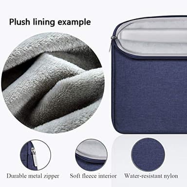 Voova Laptop Sleeve Carrying Case 15.6 16 Inch,Slim Computer Cover Bag Compatible with MacBook Pro 15/16, Dell xps 15,15-16 Inch HP Dell Asus Acer Laptop, Blue - Image 3