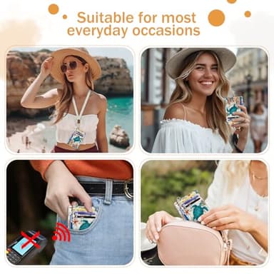 Yonlevres Credit Card Holder Slim Wallet, Sea Turtle RFID Wallet Women Front Pocket Small Card Holder Travel Cute Funny Thin Card Case ID Window PU Leather RFID Blocking Card Organizer Gifts Girls - Image 3