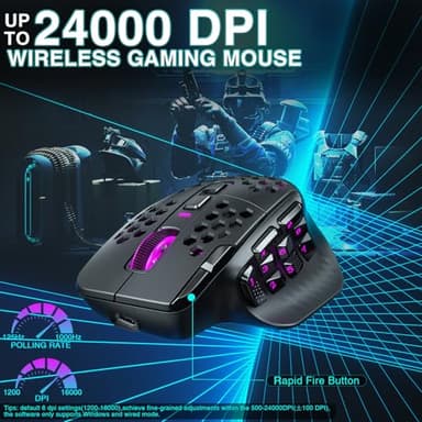 SOLAKAKA SM809 Gaming Mouse for MMO,24000 DPI,16 Programmable,RGB PC Gaming Mice - Image 6