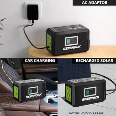 GENSROCK Portable Power Bank, 24,000mAh Portable Laptop Charger with 150W Peak AC Outlet, 8-Port Compatible with iPhone Series, MacBook, Dell, Samsung for Outdoor Camping Home Office Emergency. - Image 7