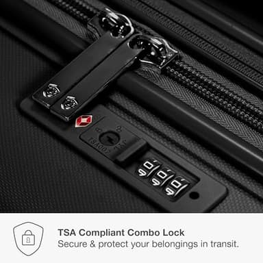 Traveler's Choice Pagosa Indestructible Hardshell Expandable Spinner Luggage, Black, 22-Inch Carry-on - Image 6