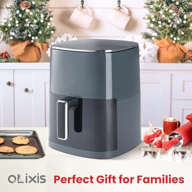 OLIXIS Air Fryer 6 Quart with Window Square Air Fryer 12-in-1 Air Fry, Roast, Reheat, Dehydrate, Bake, Steam, Fries, Custard, Chicken, Wings, Sea Food, Vegetabels,400F Grey - Image 5