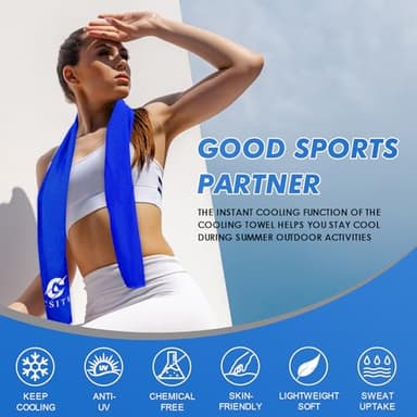 CSITE 6 Pack Cooling Towels (47"x12") for Neck and Face, Ice Towel for Hot Weather, Soft Breathable Chilly Gym Towels, Microfiber Towel for Work Out, Yoga, Running, Camping & More Activities - Image 7