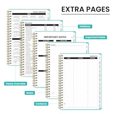Taja Academic Planner Jul 2025 - Jun 2026 for Women & Men, Monthly and Weekly Calendar Planner, Teacher Student Planning Book with Tabs, Ideal for Office School Supplies, Aquamarine, A5, 6.4" x 8.5" - Image 6
