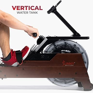 Sunny Health & Fitness Elite Wooden Water Rowing Machine with Vertical Tank, Sustainable Rubberwood & Exclusive SunnyFit® App Enhanced Bluetooth Connectivity – SF-RW522075 - Image 3