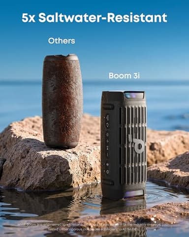Soundcore Boom 3i by Anker, Compact Outdoor Speaker, IP68 Waterproof, Floating Playback, Saltwater-Resistant, BassUp 2.0, 50W Portable Speaker, Bluetooth 5.3, 16H, TWS, Kayak/Fishing/Camping - Image 4