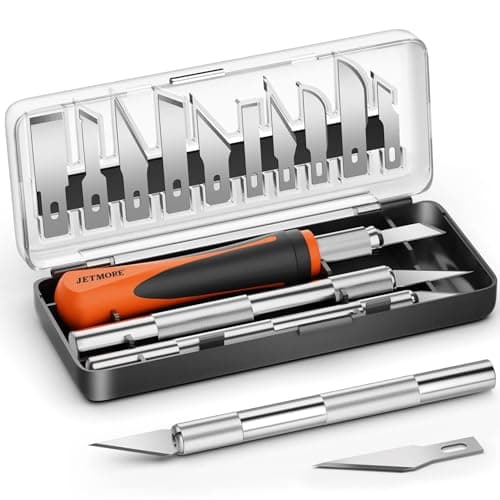 JETMORE 16 Pcs Exacto Knife Set, 3 Craft Knife and 13 SK5 Steel Blades, Precision Hobby Knife for Carving, Modeling, DIY, Scrapbooking, and Art Projects - Image 1