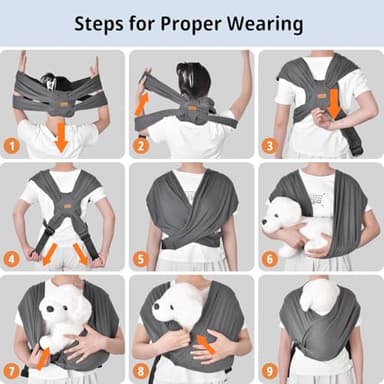 CUBY Swaddle Dog Sling Carrier for Small Dogs, Front Pet Sling Carrier Chest,Hands Free Adjustable Cat Sling Carrier Soft Cotton Reducing Pain Puppy Sling Carrier for Small Pet Up to 10lb (Dark Gray) - Image 8