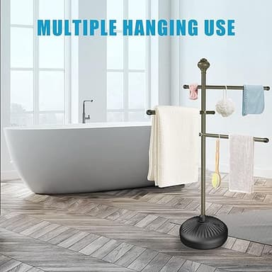 Hestiasko Pool Towel Rack Outdoor, 59" Metal Outdoor Towel Rack for Hot Tub with 3 Adjustable Bars, Patio & Hot Tub Accessories for Adults, Upscale Pool Towel Holder - Gray - Image 6