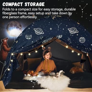 Bed Tent Full, Space Play Canopy for Kids Boys, Kids Bed Canopy Full Size, Galaxy Dome Boys Tents Dream Privacy Space on Bed Sleeping Tent (Full Bed Tent) - Image 5