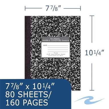 ROARING SPRING Signature Collection Composition Notebook, Hardcover, Unruled 20# Premium Plain Paper, 80 Sheets/160 Pages, 10.25" x 7.88", Made in USA - Image 2